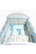 Baby Bumper Set - Zoo Biru